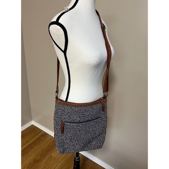 The Sak Handbags - The Sak Lucia blue and white crochet crossbody bag